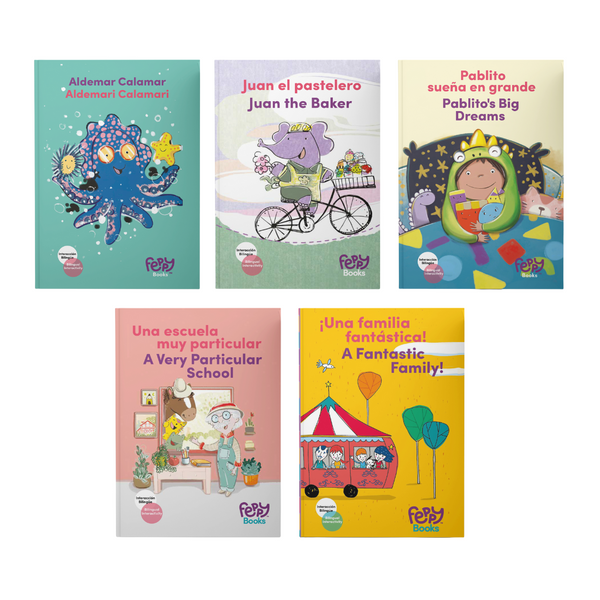 Feppy Book Collection: Set of 5 Bilingual English Spanish Books - Feppy