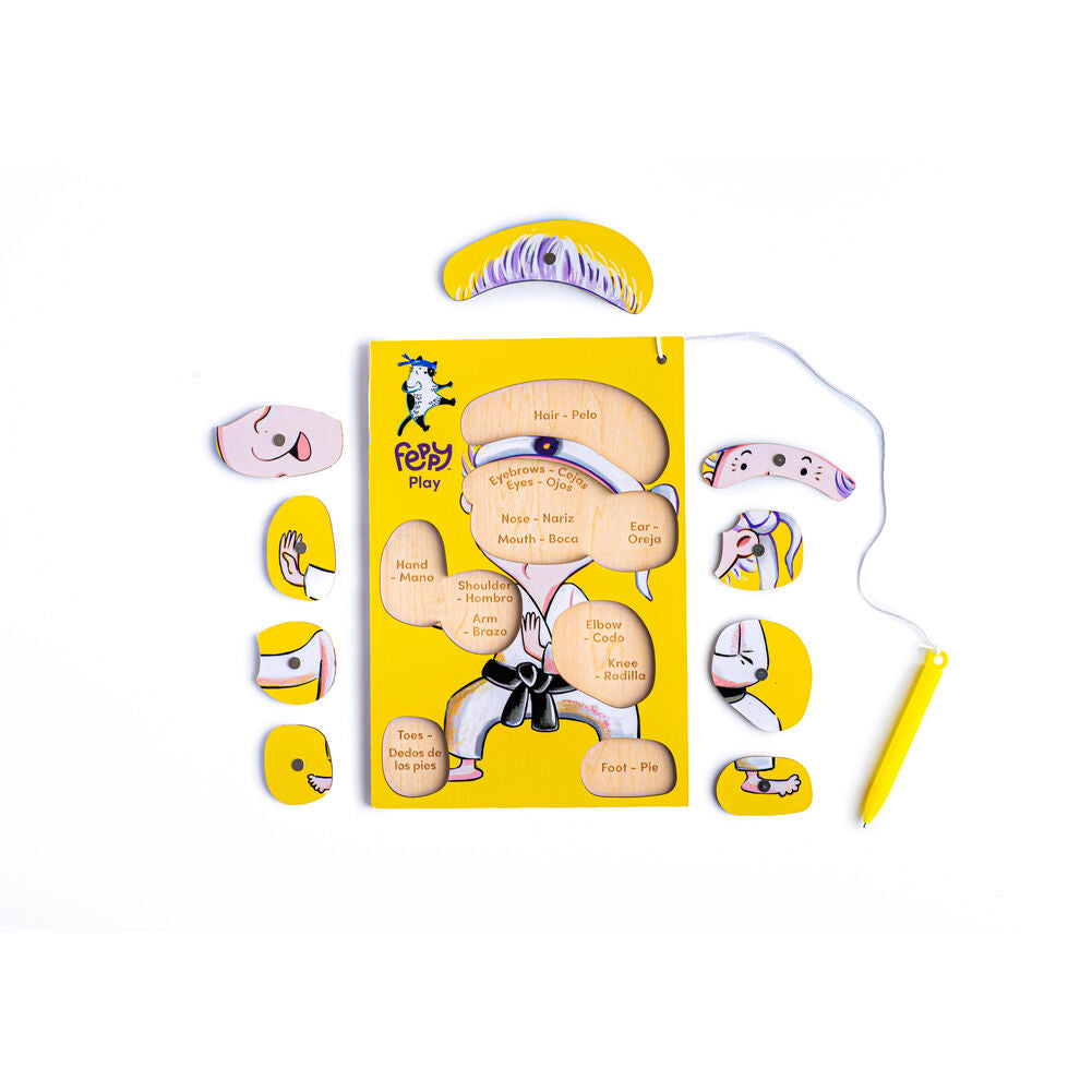 Bilingual Book & Game Bundle: La Abuela Karateca + Human Body Puzzles - Feppy