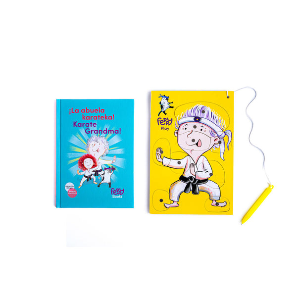 Bilingual Book & Game Bundle: La Abuela Karateca + Human Body Puzzles - Feppy