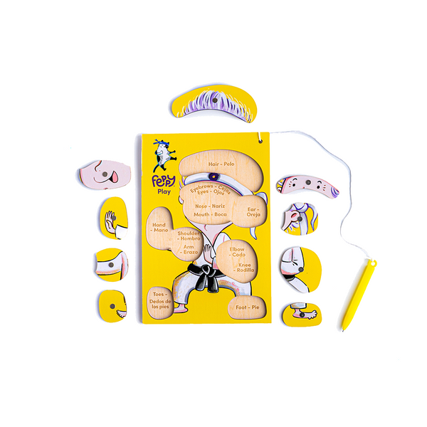 XX Bilingual Human Body Puzzle that Teaches Spanish and English Vocabulary - Feppy Box