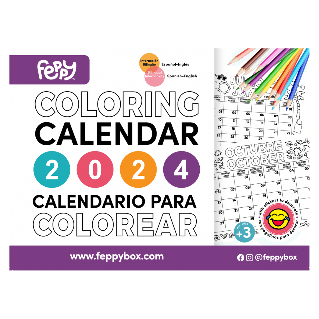Bilingual Coloring Calendar for Kids Year 2023 - Feppy bilingual-coloring-calendar-for-kids-year-2023-feppy