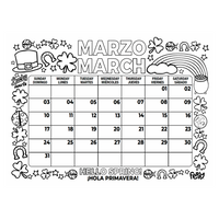 Digital 2024 Bilingual English Spanish Coloring Calendar for Kids - Feppy