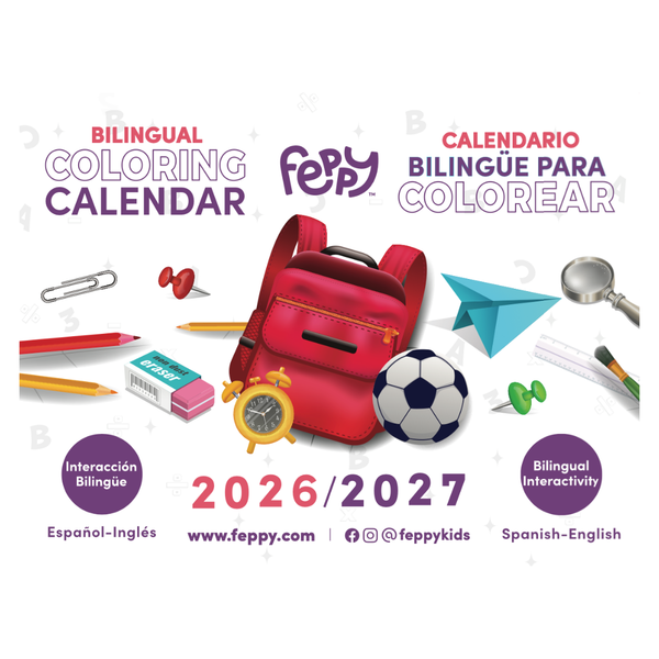 (PDF) 2026-2027 Bilingual English Spanish Coloring Calendar for Kids - Downloadable Version (School Year) (Copy) - Feppy