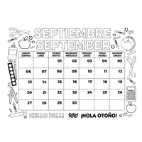 (PDF) 2026-2027 Bilingual English Spanish Coloring Calendar for Kids - Downloadable Version (School Year) (Copy)