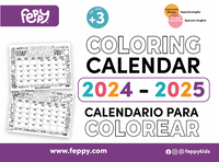 (PDF) 2024-2025 Bilingual English Spanish Coloring Calendar for Kids - Downloadable Version (School Year)