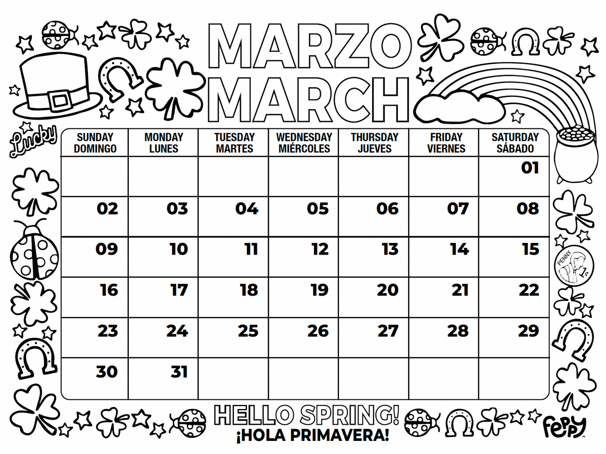Bilingual Coloring Calendar for Kids School Year 2024-2025 Digital PDF - Feppy bilingual-coloring-calendar-for-kids-school-year-2024-2025-digital-pdf-feppy