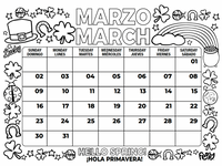 (PDF) 2024-2025 Bilingual English Spanish Coloring Calendar for Kids - Downloadable Version (School Year)