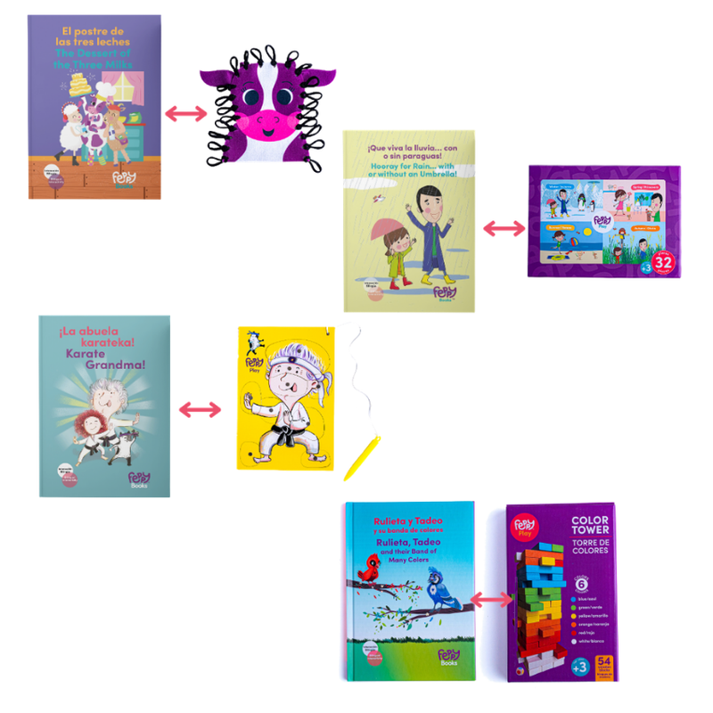 The Feppy Play & Learn Experience – 4 Books + 4 Games + 4 Activity Packs + Stickers - Feppy