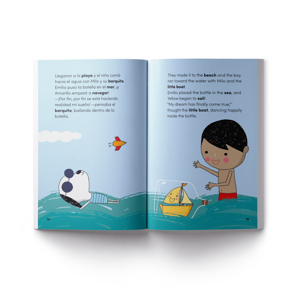 YY Yellow, the Happy Little Boat “Amarillo, el barquito feliz” - Bilingual Spanish/English Book for Kids - Feppy Box