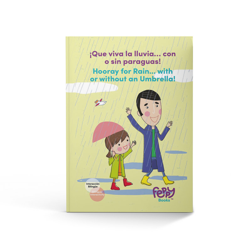 YY Hooray for Rain...With or Without an Umbrella "¡Que viva la lluvia...con o sin paraguas!" - Bilingual Spanish/English Book for kids - Feppy Box