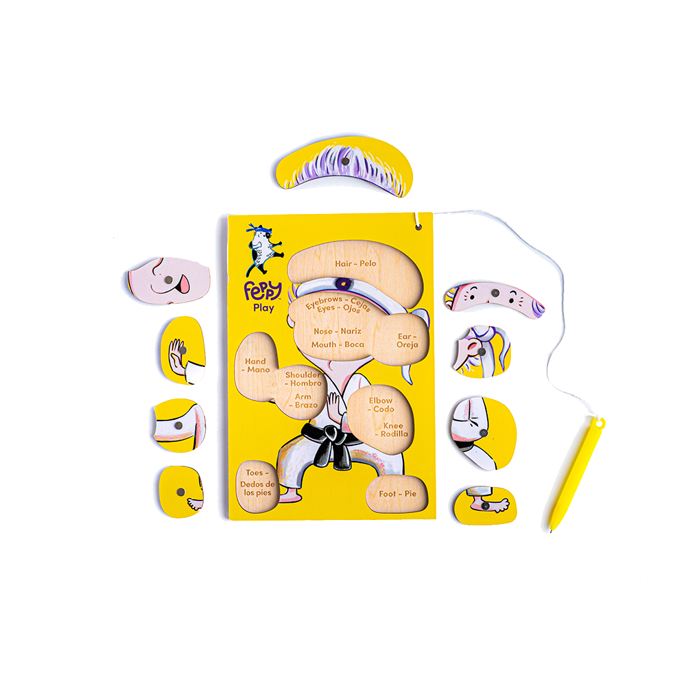 XX Bilingual Human Body Puzzle that Teaches Spanish and English Vocabulary - Feppy Box
